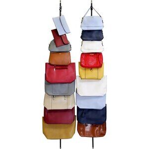 Handbag Purse Organizer Over The Door Closet Storage Holder Adjustable Black